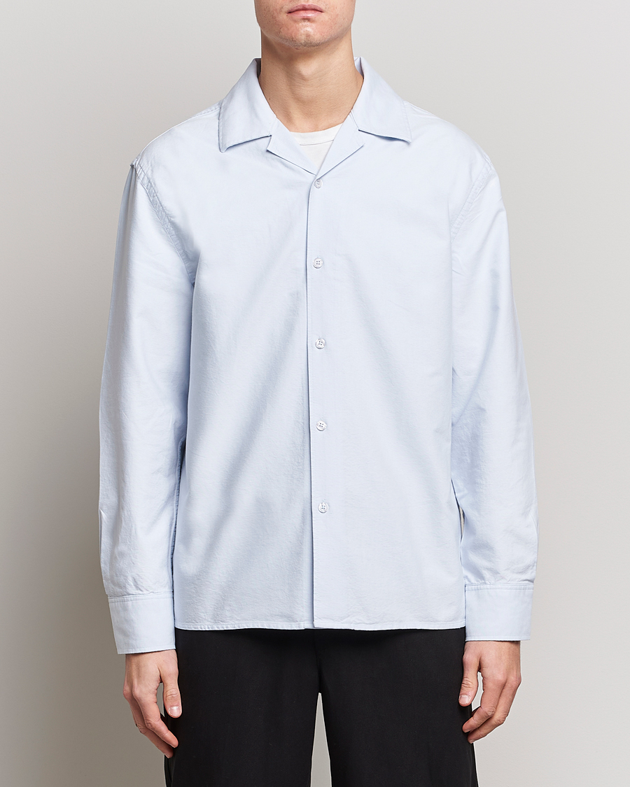 Mies | Overshirts | Filippa K | Oxford Overshirt Ice Blue