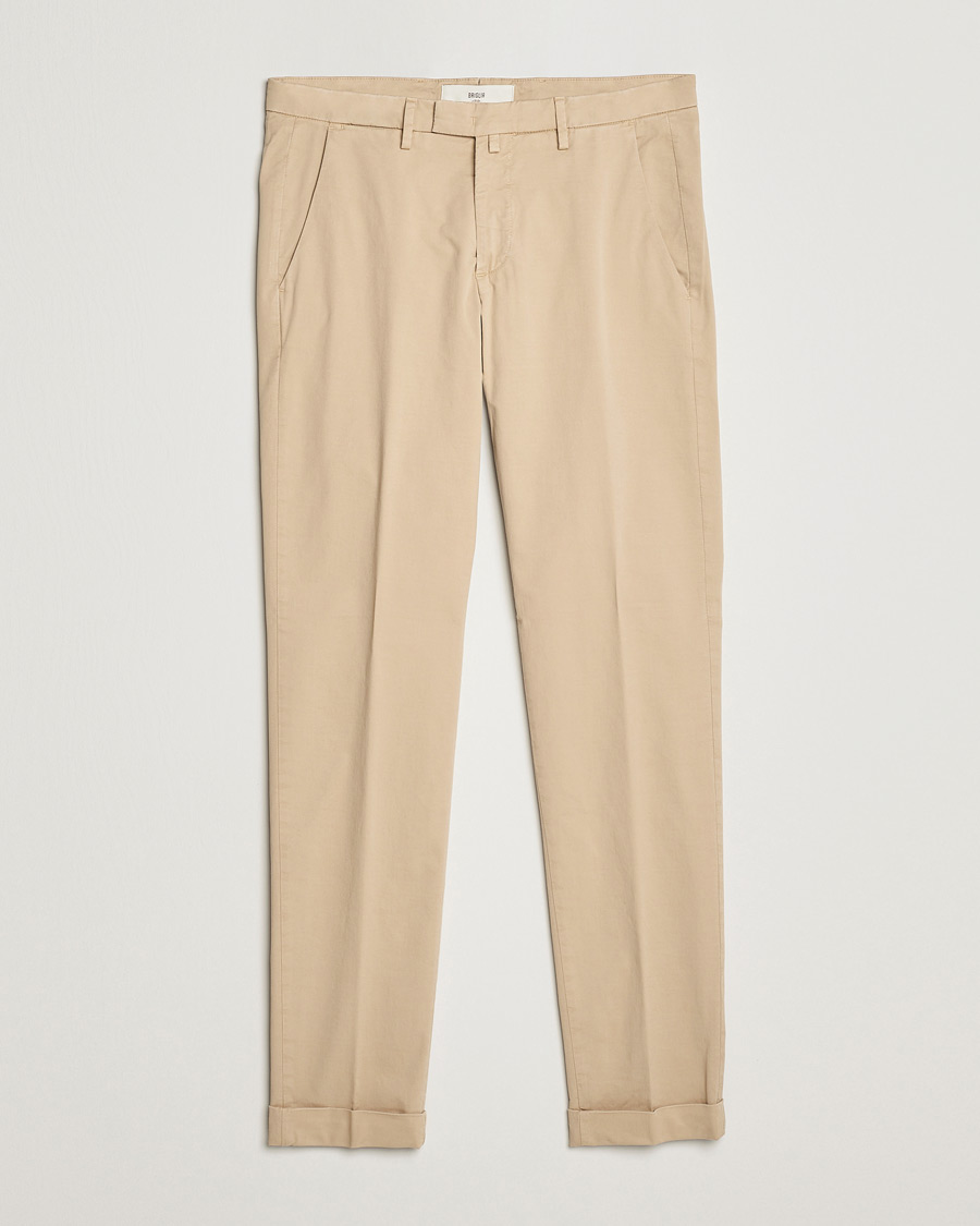 Mies | Housut | Briglia 1949 | Slim Fit Cotton Chinos Beige