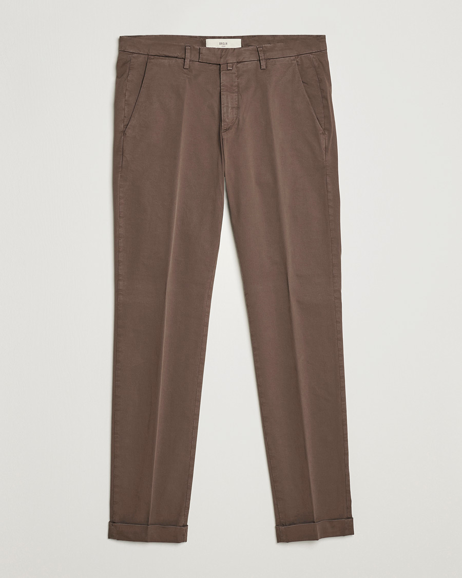 Mies | Housut | Briglia 1949 | Slim Fit Cotton Chinos Brown