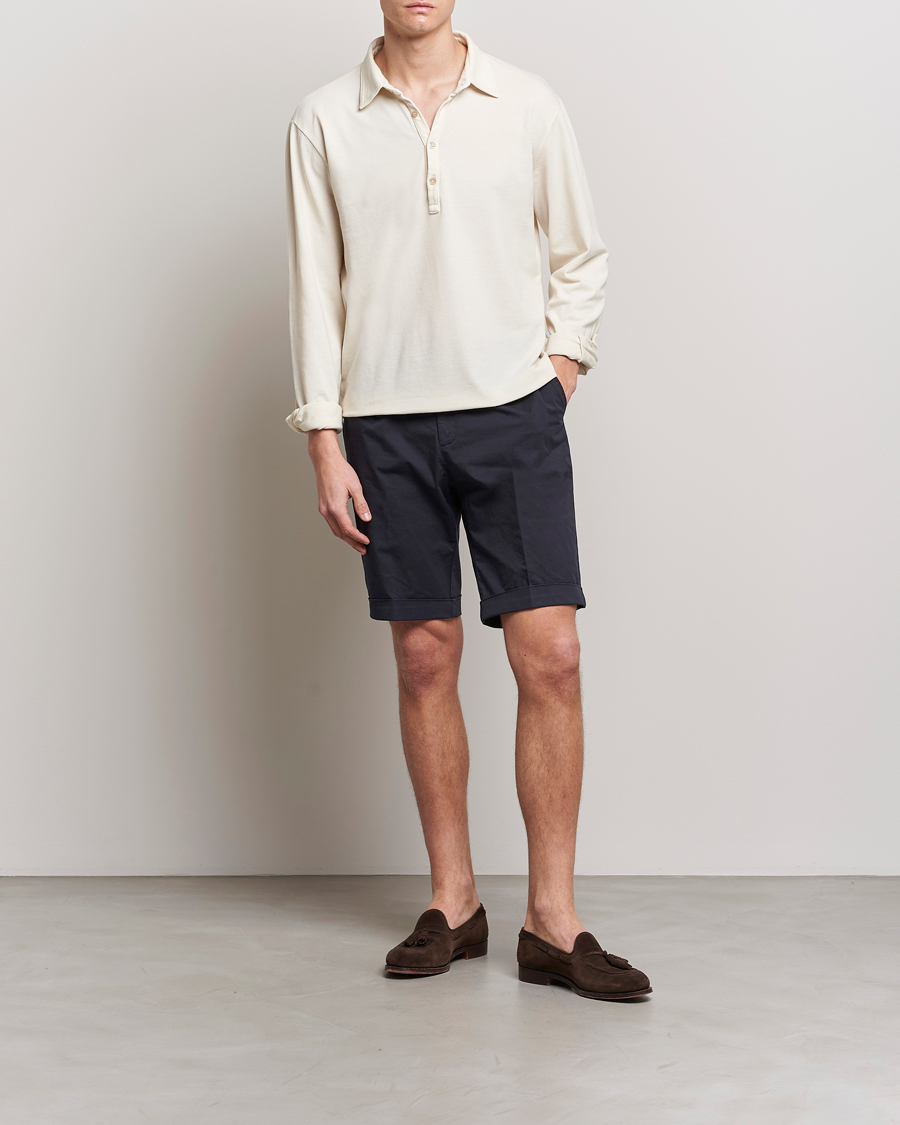 Mies | Shortsit | Briglia 1949 | Pleated Cotton Shorts Navy