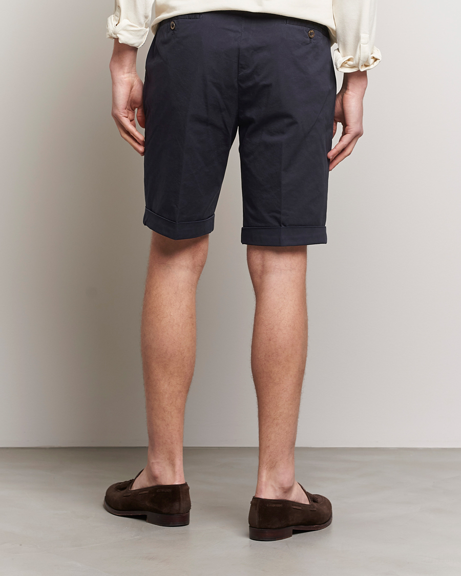 Mies | Shortsit | Briglia 1949 | Pleated Cotton Shorts Navy