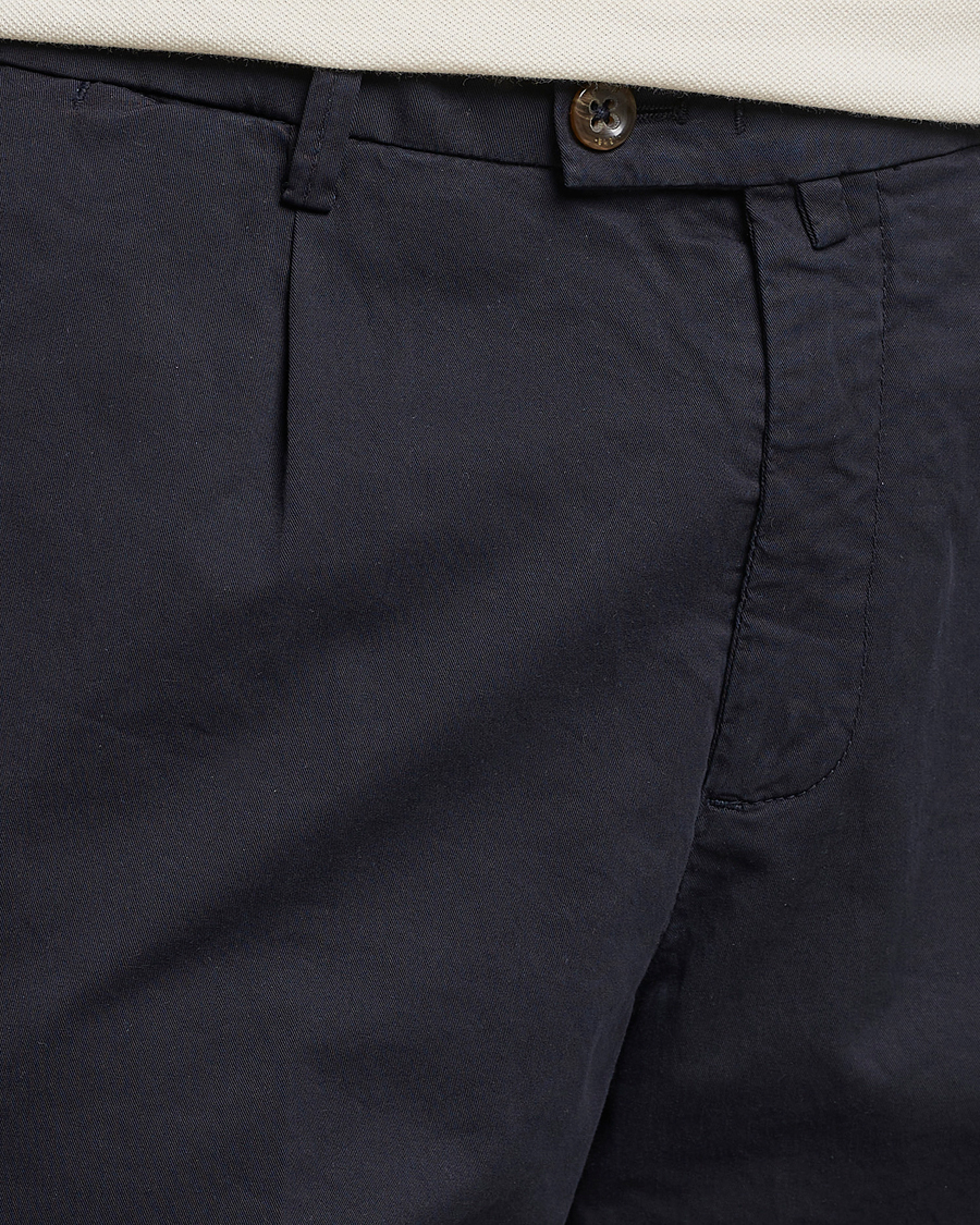 Mies | Shortsit | Briglia 1949 | Pleated Cotton Shorts Navy
