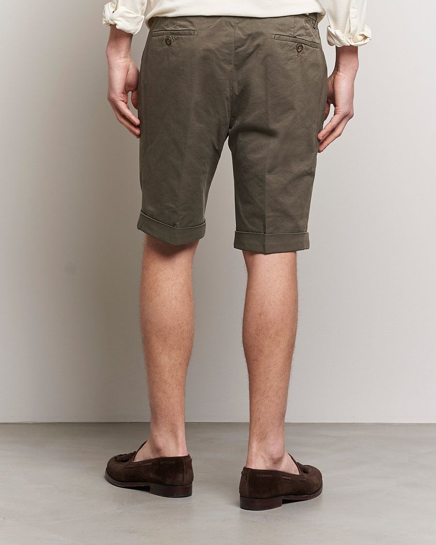 Mies | Shortsit | Briglia 1949 | Pleated Cotton Shorts Brown