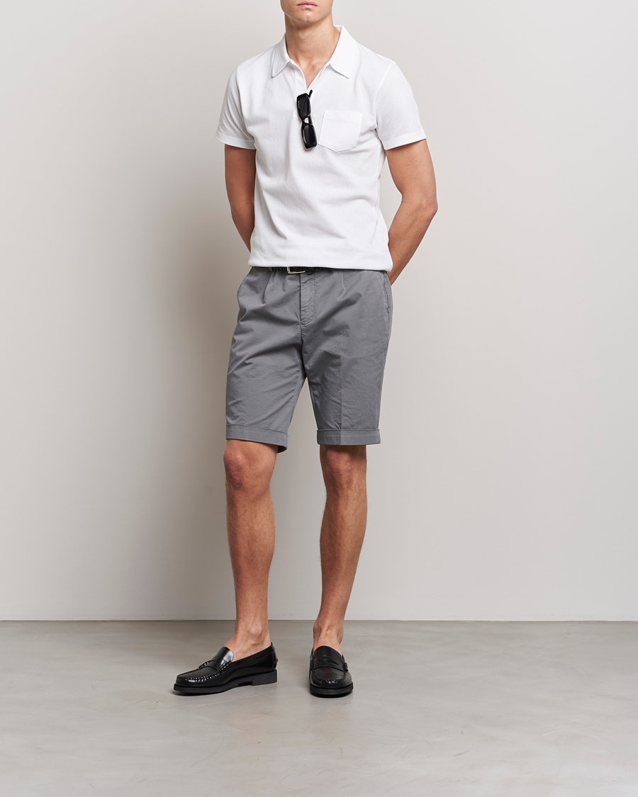 Mies | Shortsit | Briglia 1949 | Pleated Cotton Shorts Grey