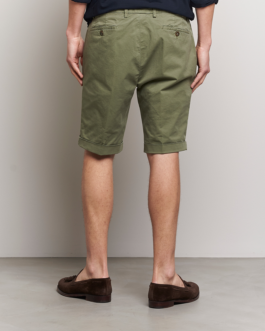 Mies | Shortsit | Briglia 1949 | Pleated Cotton Shorts Olive