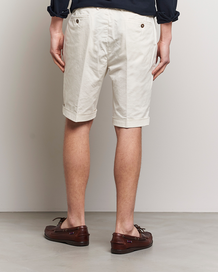 Mies | Shortsit | Briglia 1949 | Pleated Cotton Shorts Cream
