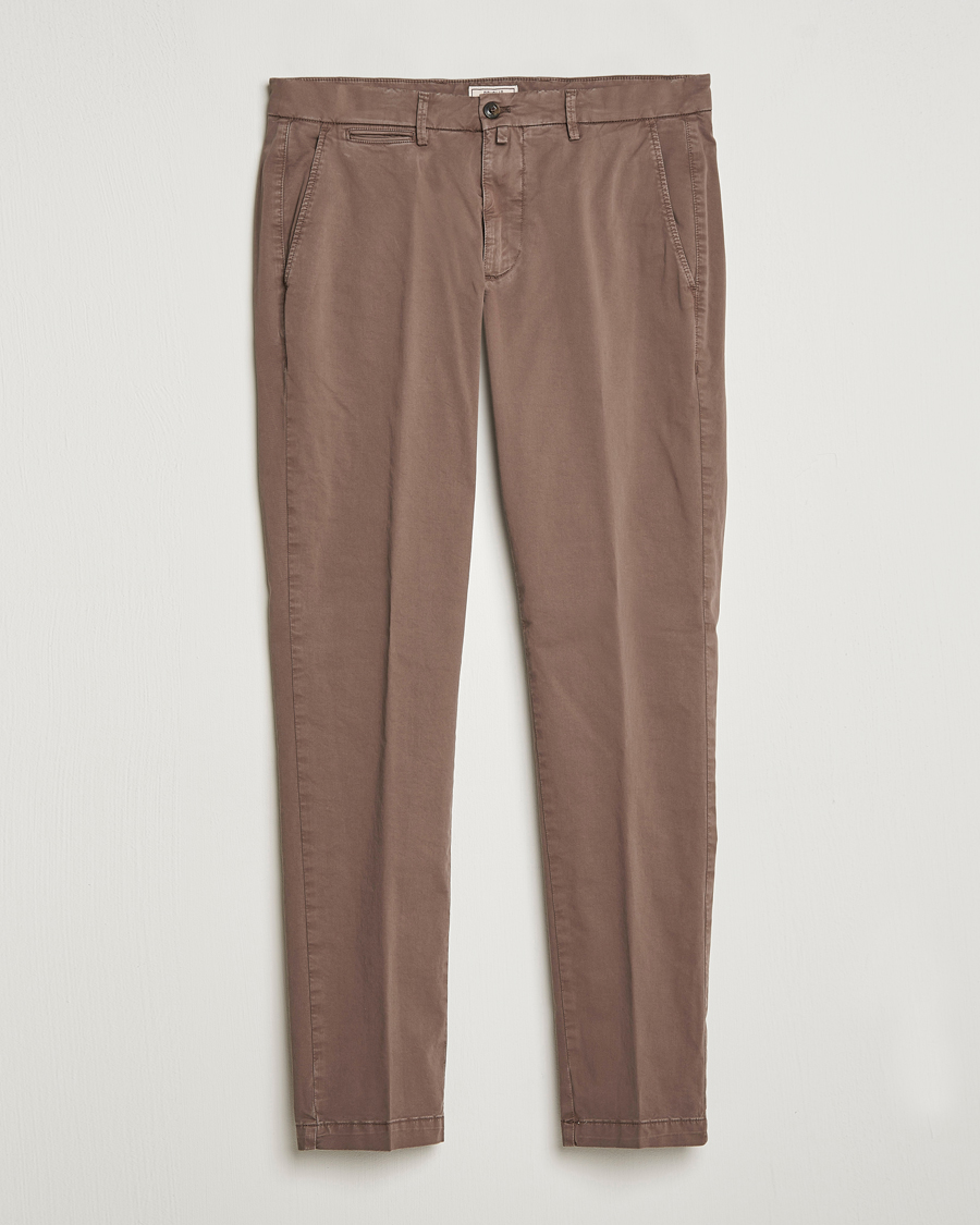 Mies | Housut | Briglia 1949 | Tapered Fit Cotton Twill Stretch Chinos Brown