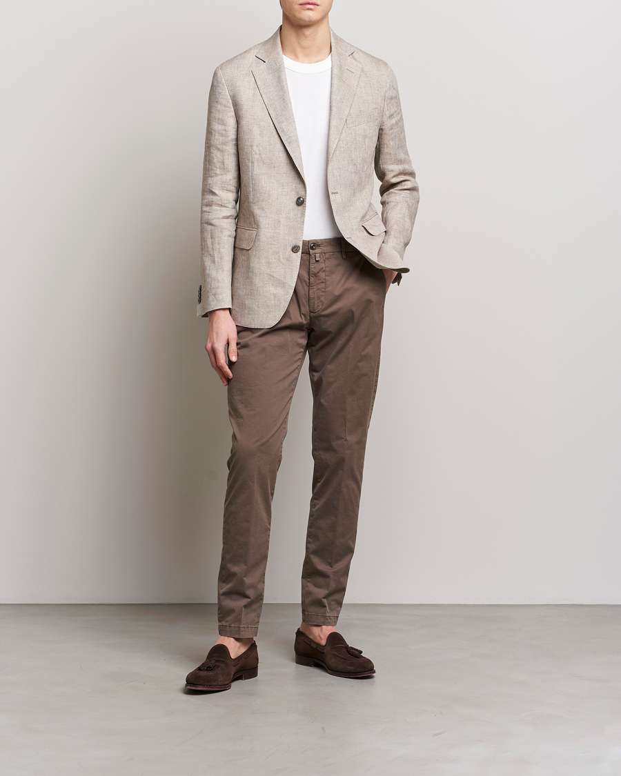 Mies | Housut | Briglia 1949 | Tapered Fit Cotton Twill Stretch Chinos Brown