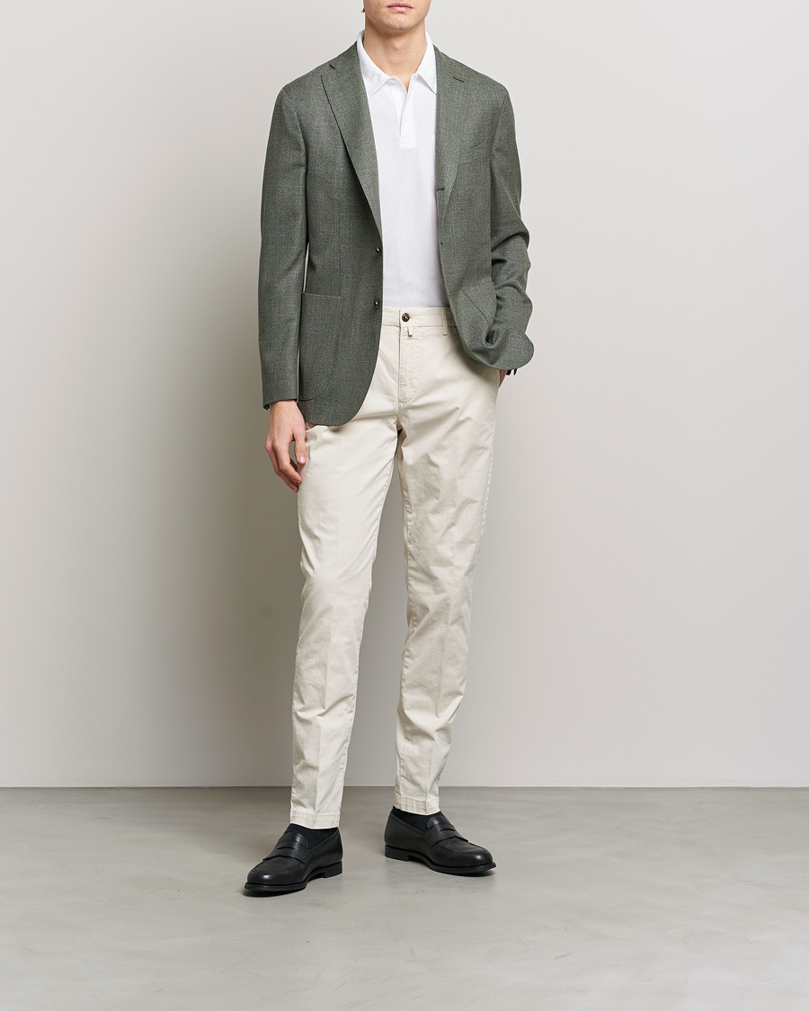 Mies | Housut | Briglia 1949 | Tapered Fit Cotton Twill Stretch Chinos Cream