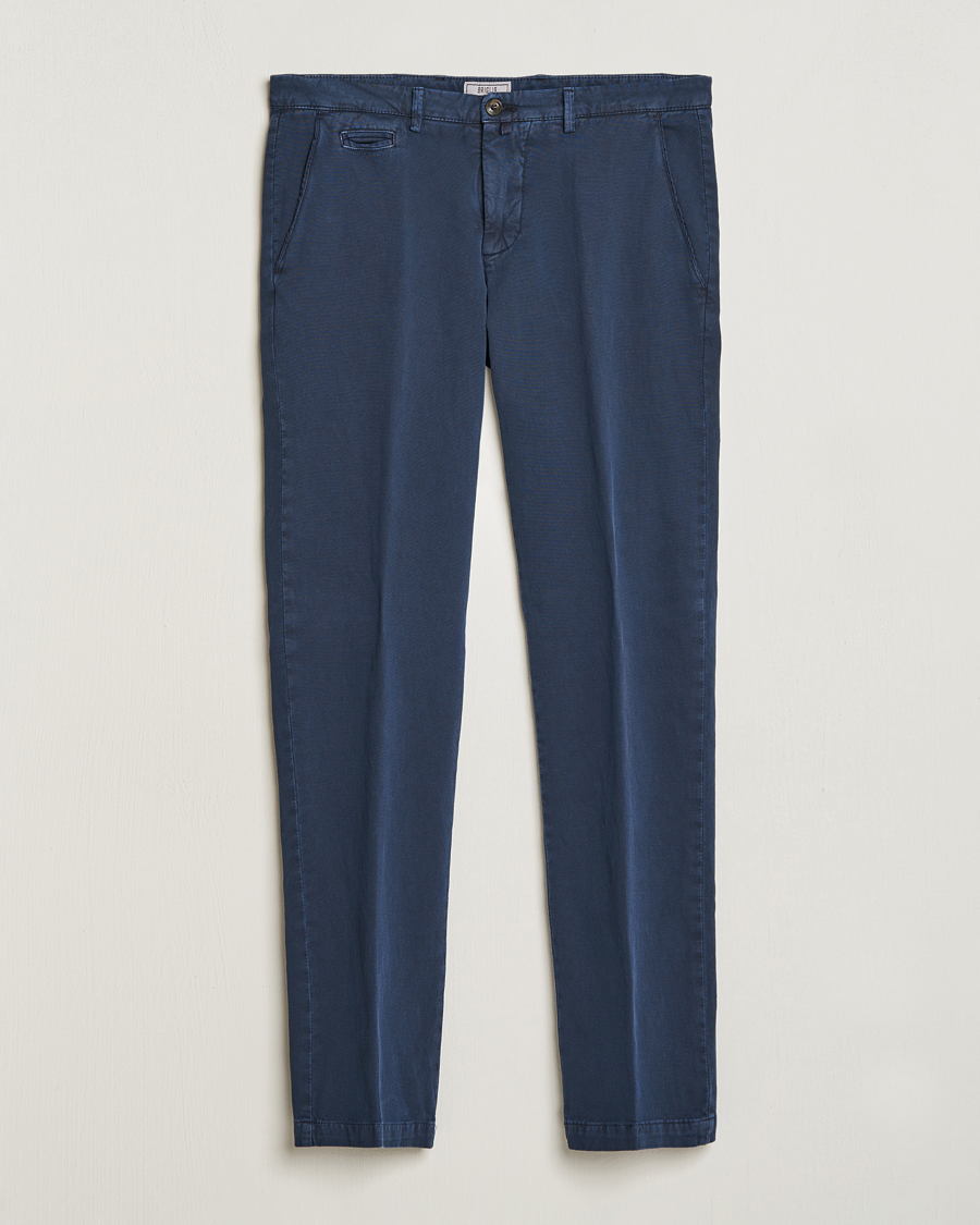 Mies |  | Briglia 1949 | Slim Fit Diagonal Cotton Stretch Trousers Navy