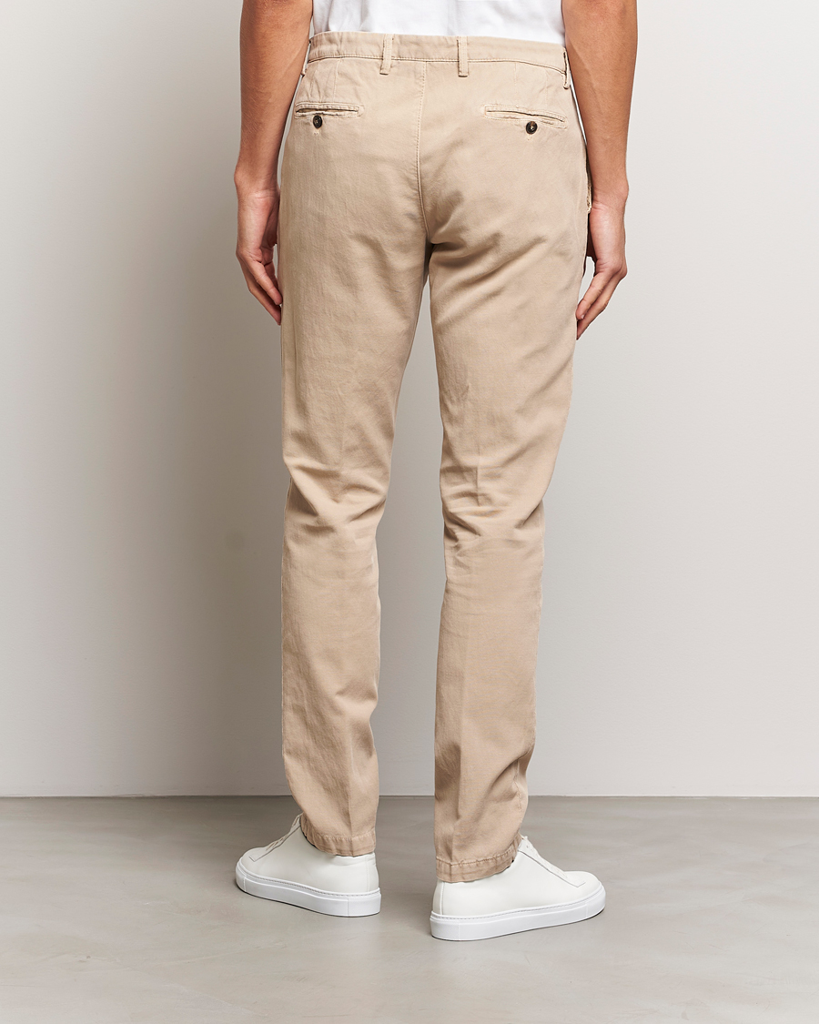 Mies | Housut | Briglia 1949 | Slim Fit Diagonal Cotton Stretch Trousers Beige