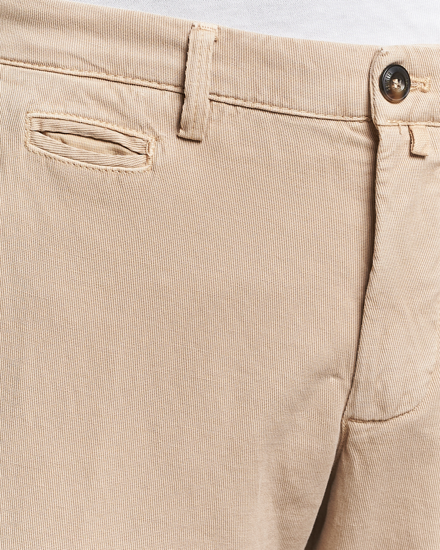 Mies | Housut | Briglia 1949 | Slim Fit Diagonal Cotton Stretch Trousers Beige
