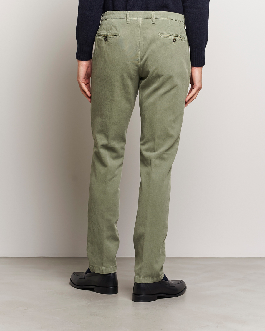 Mies | Housut | Briglia 1949 | Slim Fit Diagonal Cotton Stretch Trousers Olive