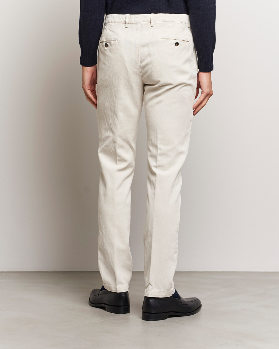 Mies | Housut | Briglia 1949 | Slim Fit Diagonal Cotton Stretch Trousers Cream