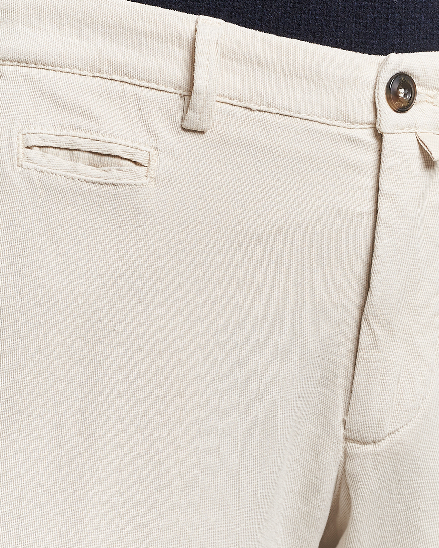 Mies | Housut | Briglia 1949 | Slim Fit Diagonal Cotton Stretch Trousers Cream