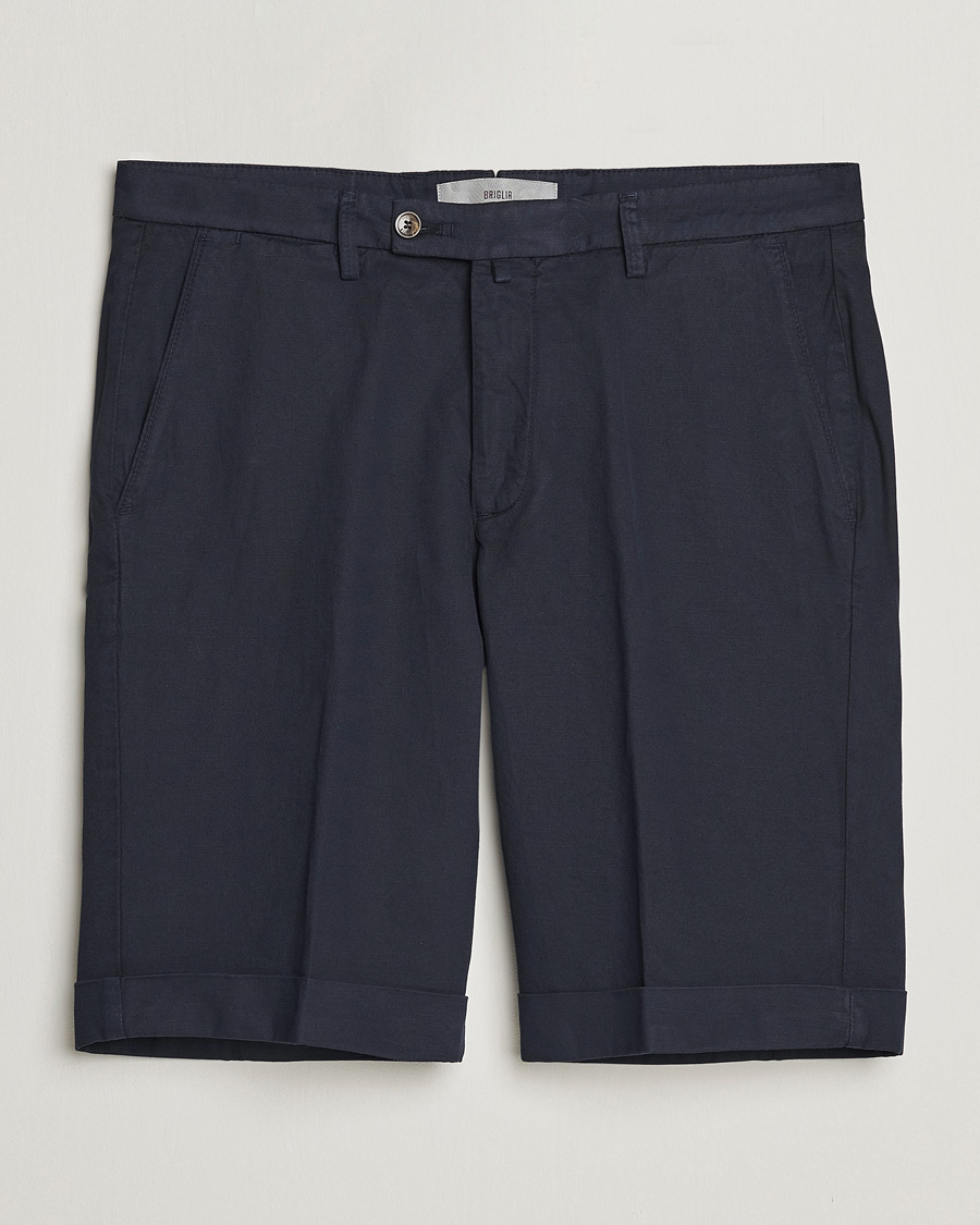 Mies | Shortsit | Briglia 1949 | Linen/Cotton Shorts Navy