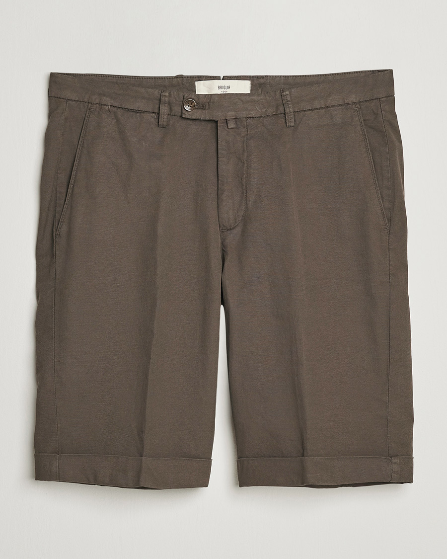 Mies | Shortsit | Briglia 1949 | Linen/Cotton Shorts Brown