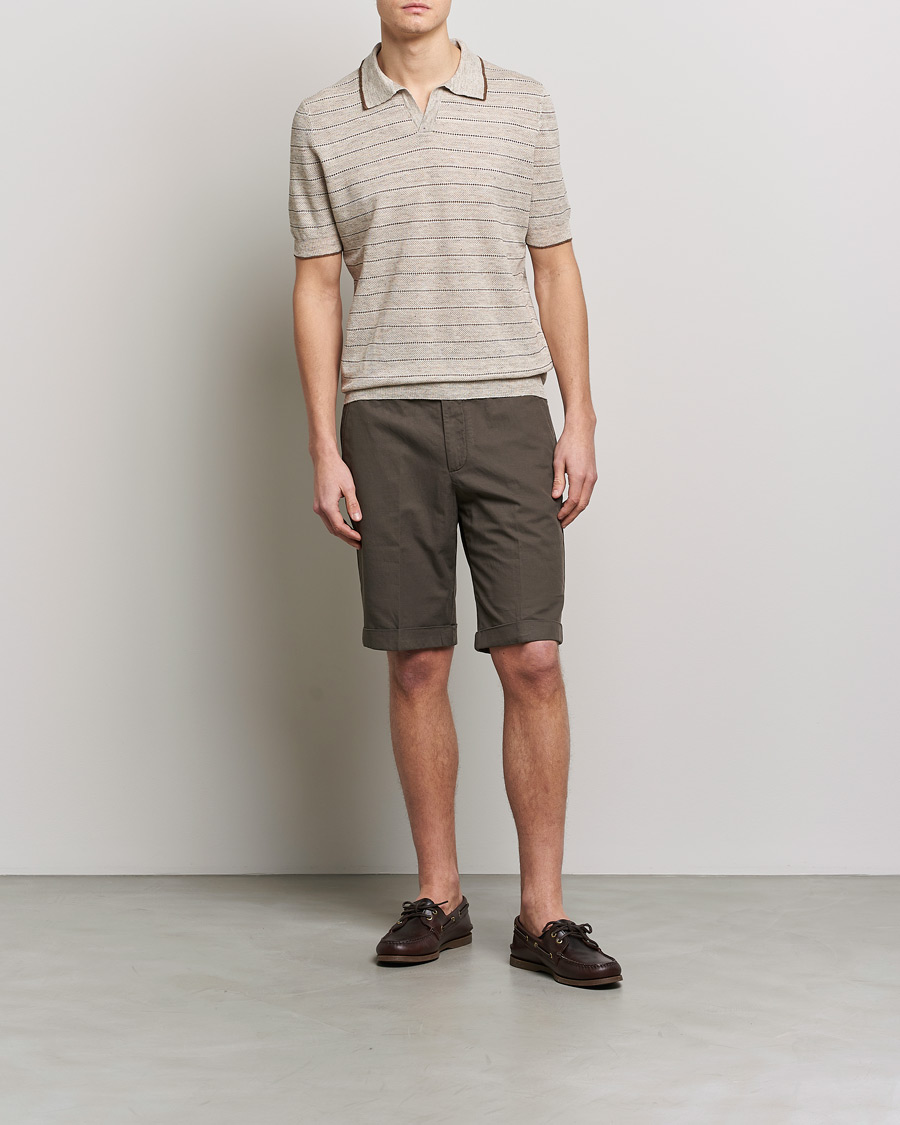 Mies | Shortsit | Briglia 1949 | Linen/Cotton Shorts Brown