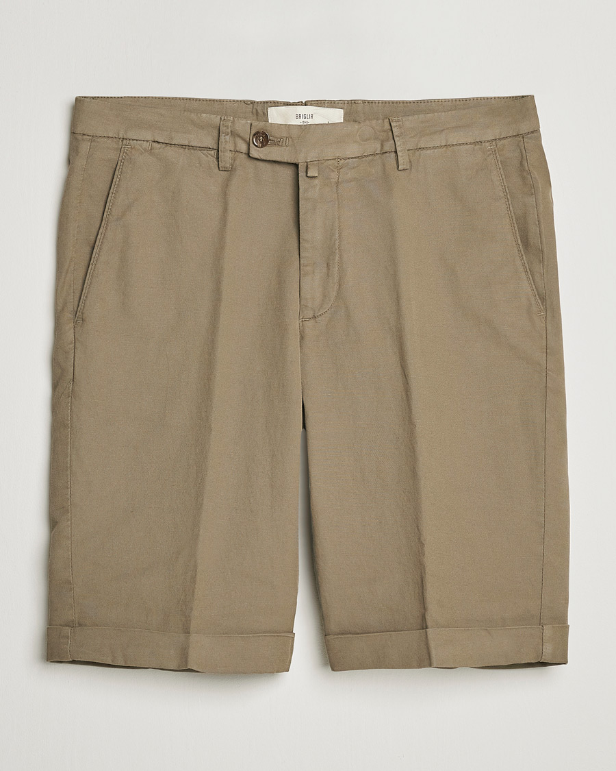 Mies | Shortsit | Briglia 1949 | Linen/Cotton Shorts Olive