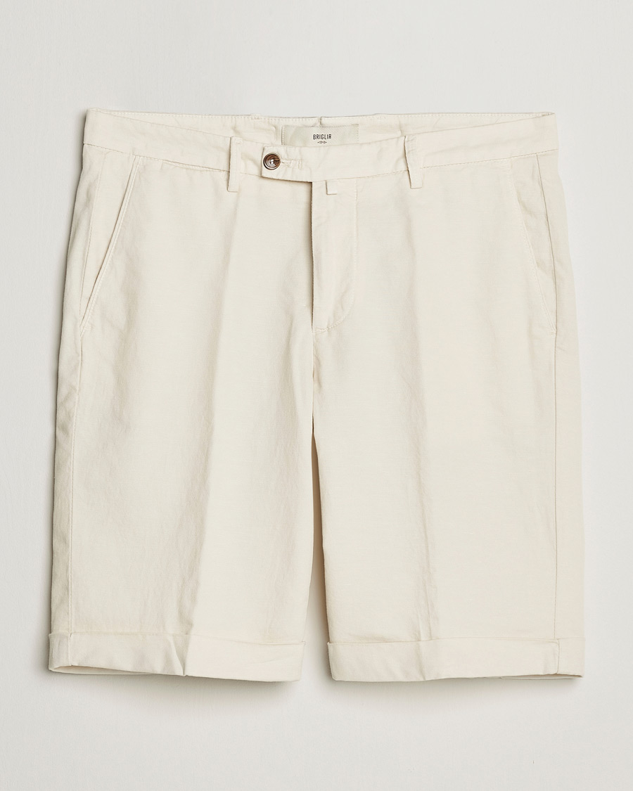 Mies | Shortsit | Briglia 1949 | Linen/Cotton Shorts Cream