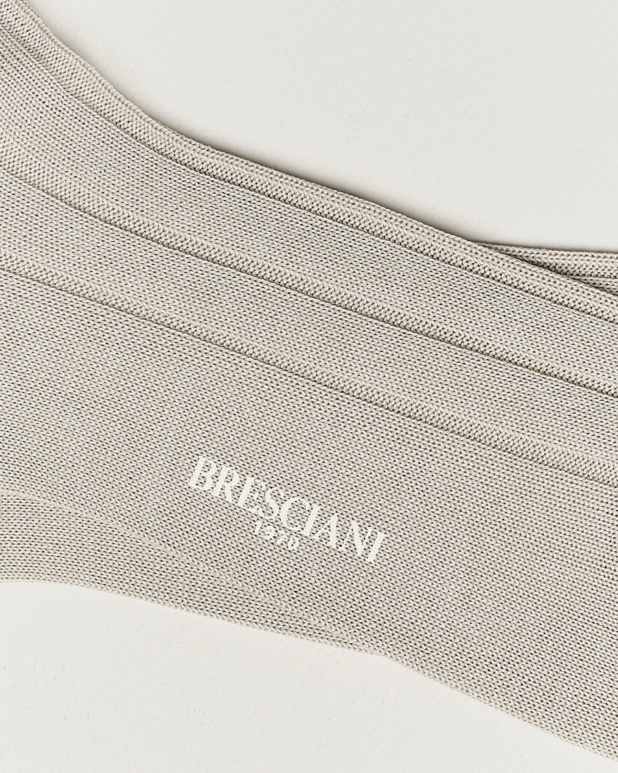 Mies | Bresciani | Bresciani | Wide Ribbed Cotton Socks Off White