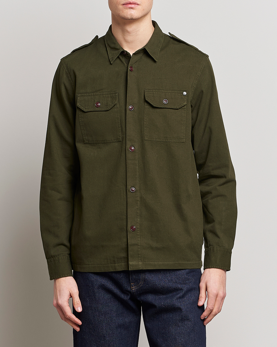 Mies | Overshirts | Barbour International | Abbe Cotton Overshirt Forrest Green
