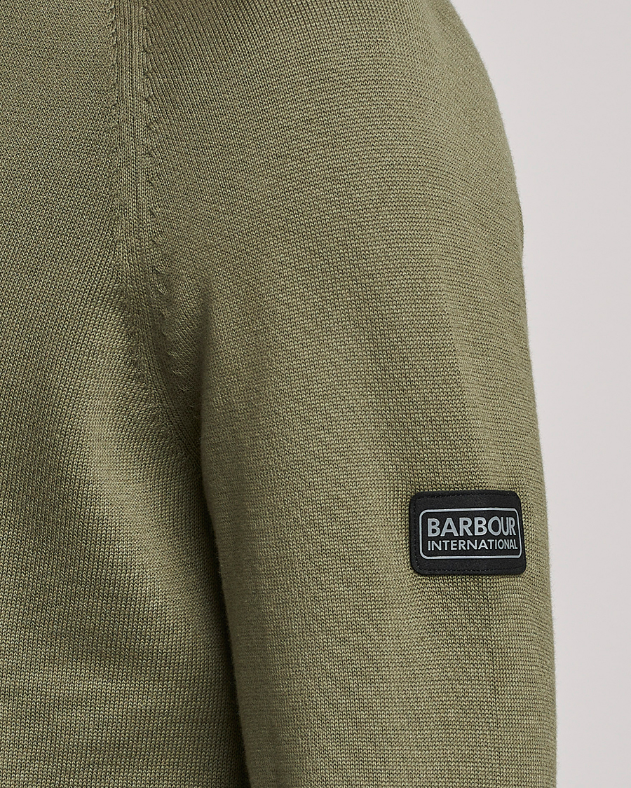 Mies | Puserot | Barbour International | Cotton Crew Neck Light Moss