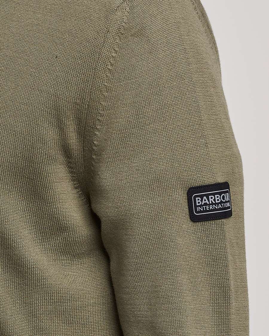 Mies | Puserot | Barbour International | Cotton Half Zip Light Moss