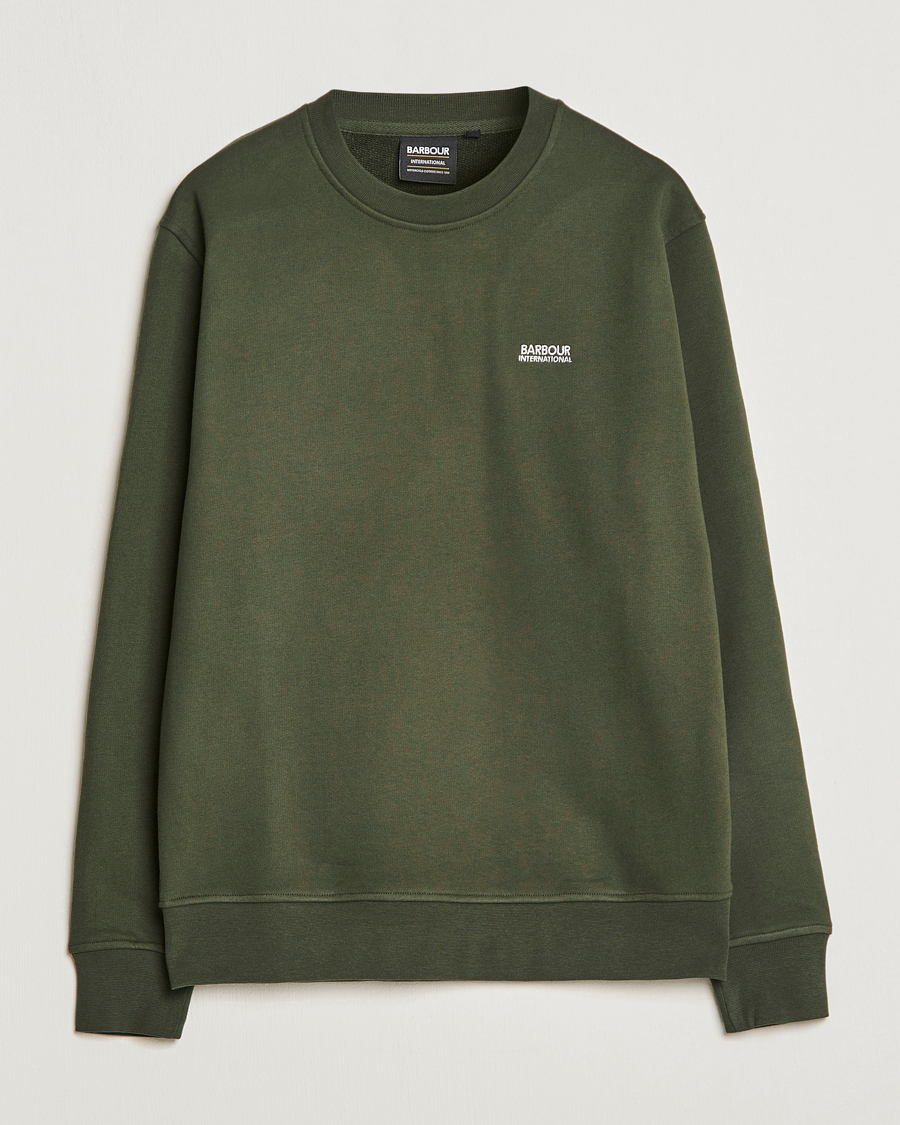 Mies | Puserot | Barbour International | Roadster Crew Neck Sweatshirt Forrest Green