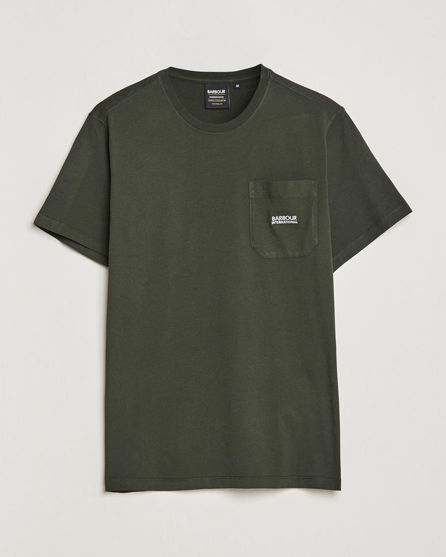 Mies | T-paidat | Barbour International | Radok Pocket Crew Neck T-Shirt Forrest Green