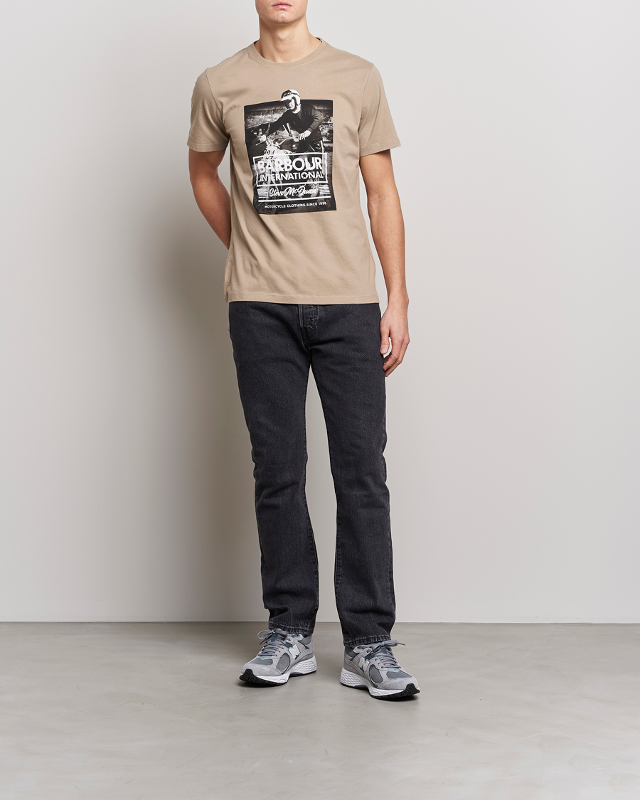 Mies | T-paidat | Barbour International | Morris Steve McQueen Crew Neck T-Shirt Khaki