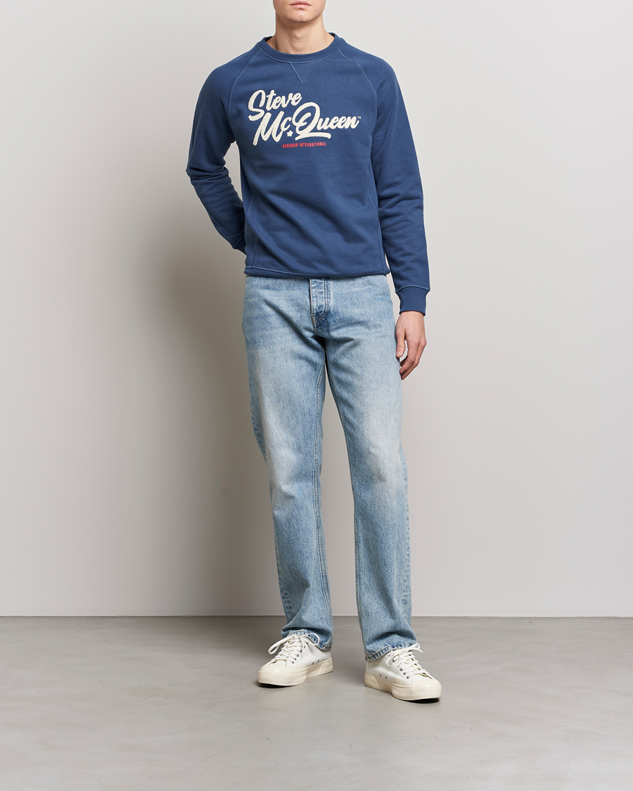 Mies | Puserot | Barbour International | Holtz Steve McQueen Crew Neck Sweatshirt Blue