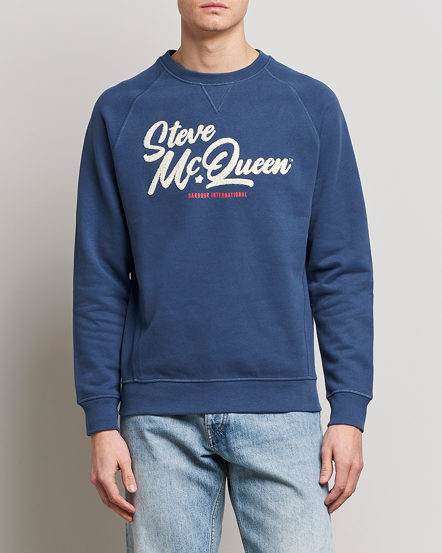 Mies | Puserot | Barbour International | Holtz Steve McQueen Crew Neck Sweatshirt Blue
