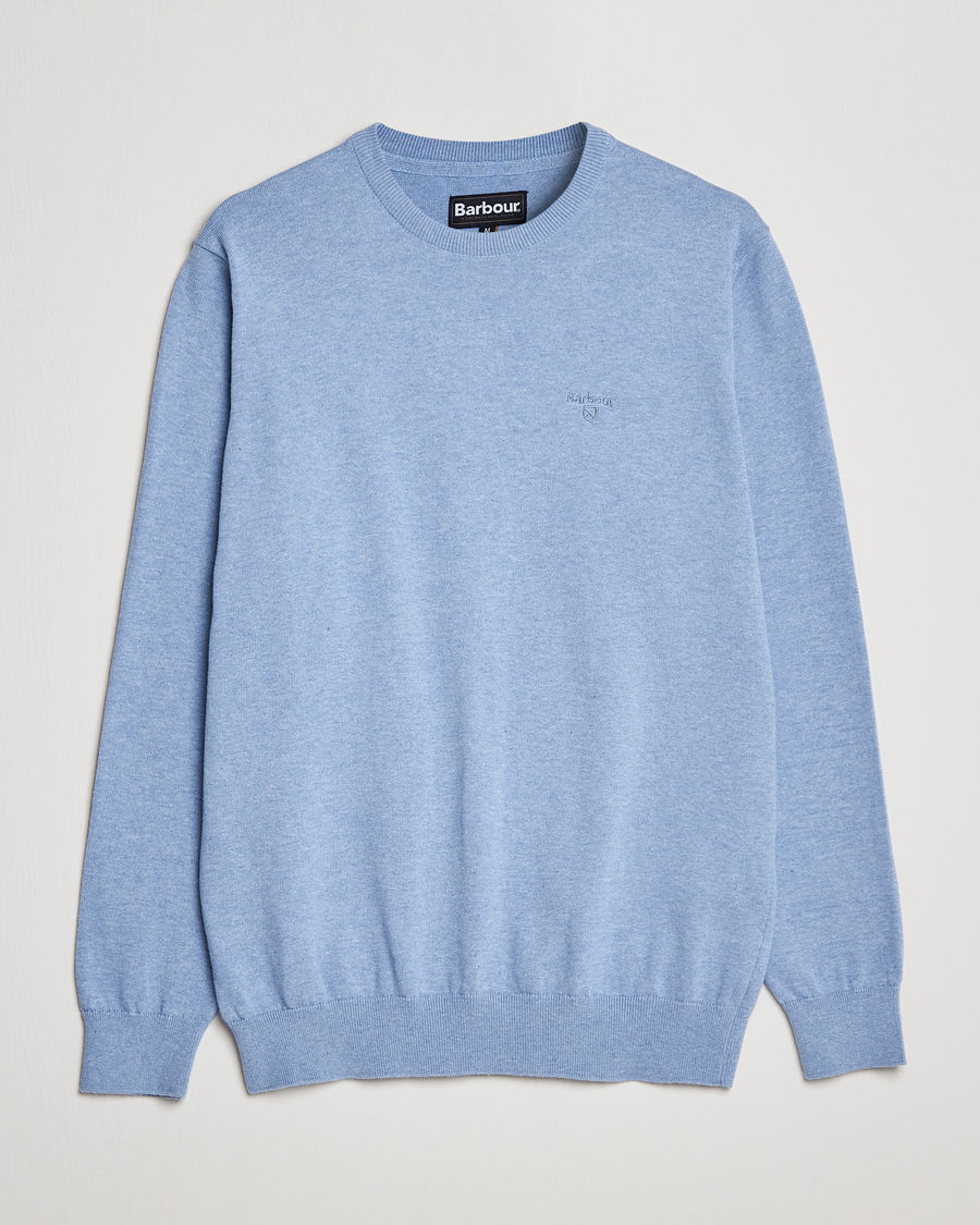 Mies | Puserot | Barbour Lifestyle | Pima Cotton Crew Neck Chambray Blue