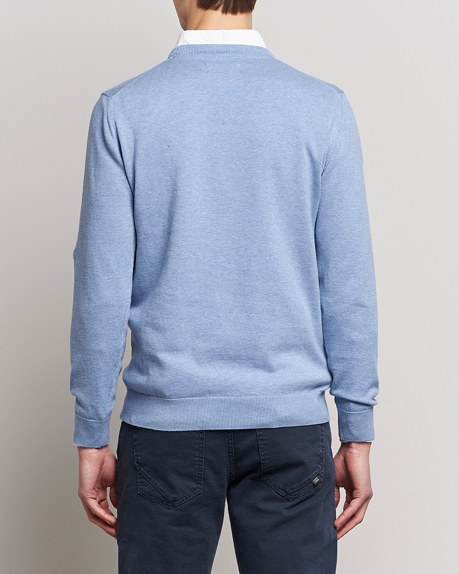 Mies | Puserot | Barbour Lifestyle | Pima Cotton Crew Neck Chambray Blue