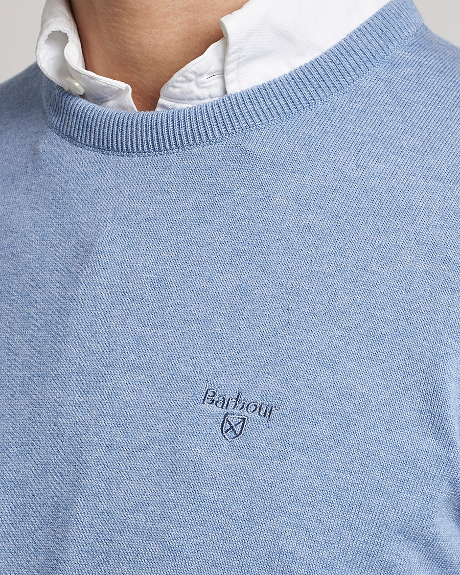 Mies | Puserot | Barbour Lifestyle | Pima Cotton Crew Neck Chambray Blue