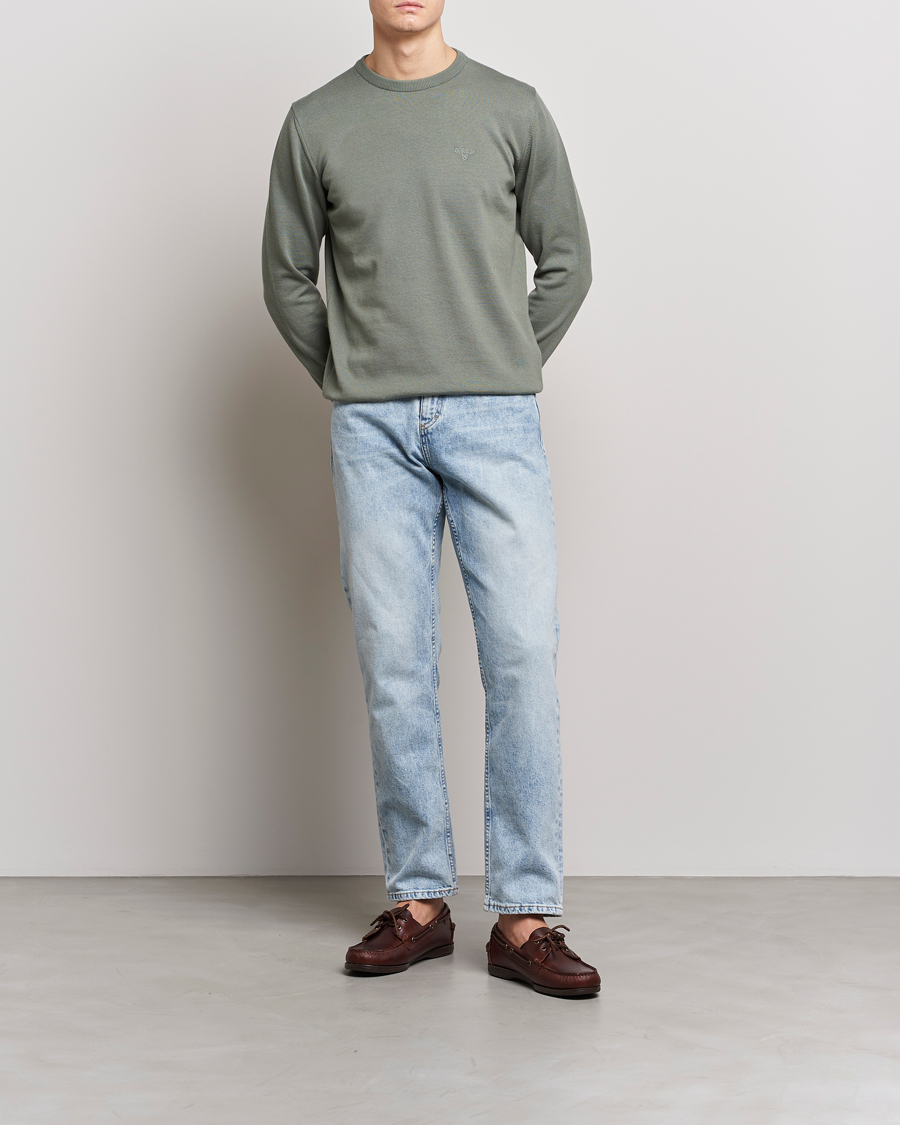 Mies | Puserot | Barbour Lifestyle | Pima Cotton Crew Neck Agave Green