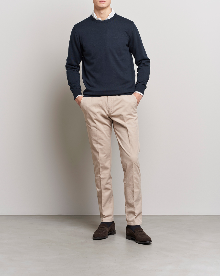 Mies | Puserot | Barbour Lifestyle | Pima Cotton Crew Neck Navy