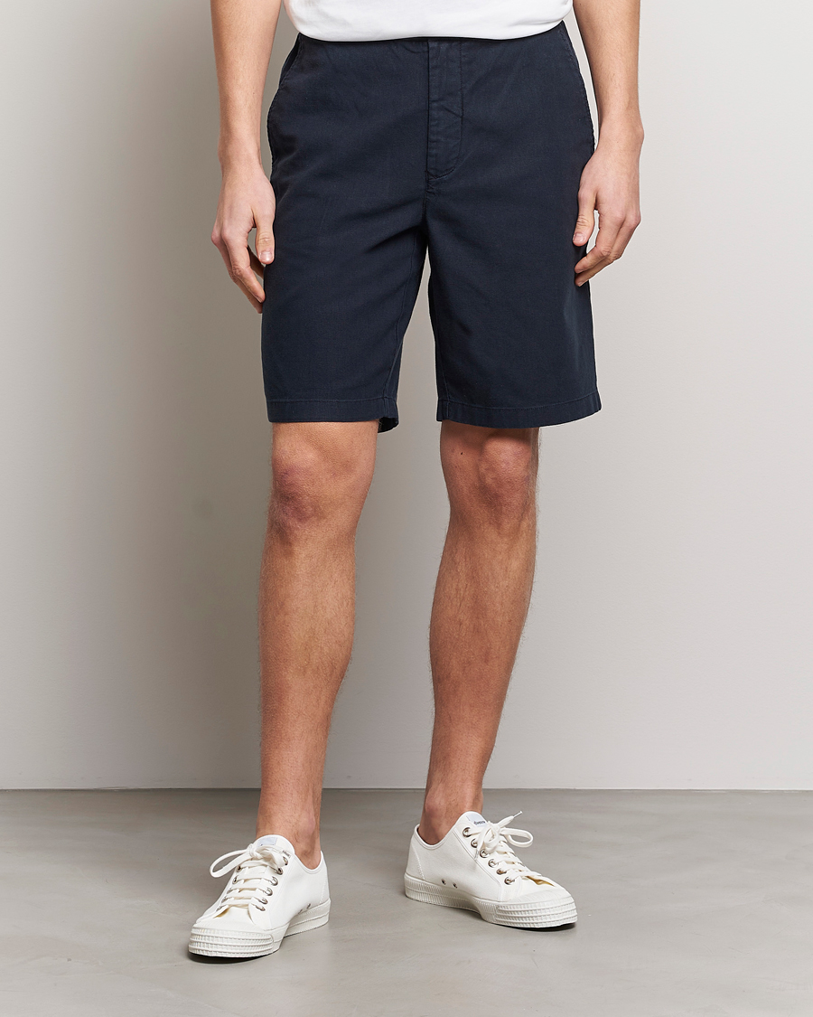 Mies | Kurenauha-shortsit | Barbour Lifestyle | Linen/Cotton Drawstring Shorts Navy