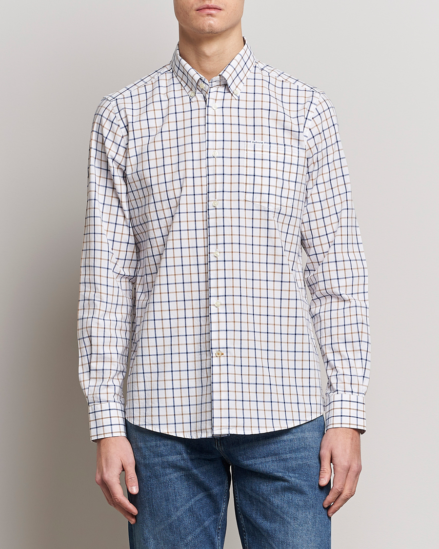 Mies |  | Barbour Lifestyle | Tailored Fit Bradwell Checked Shirt Sandstone