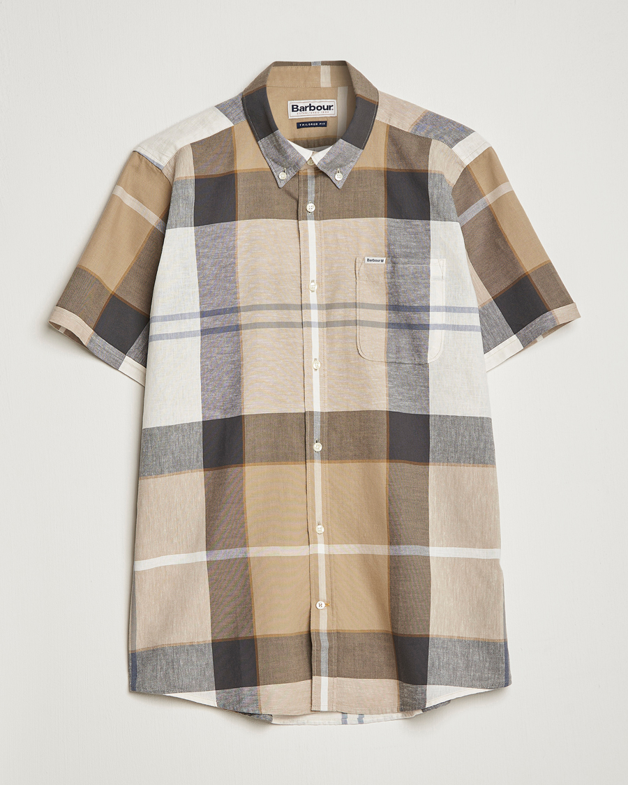 Mies | Kauluspaidat | Barbour Lifestyle | Tailored Fit Douglas Cotton/Linen Shirt Beige