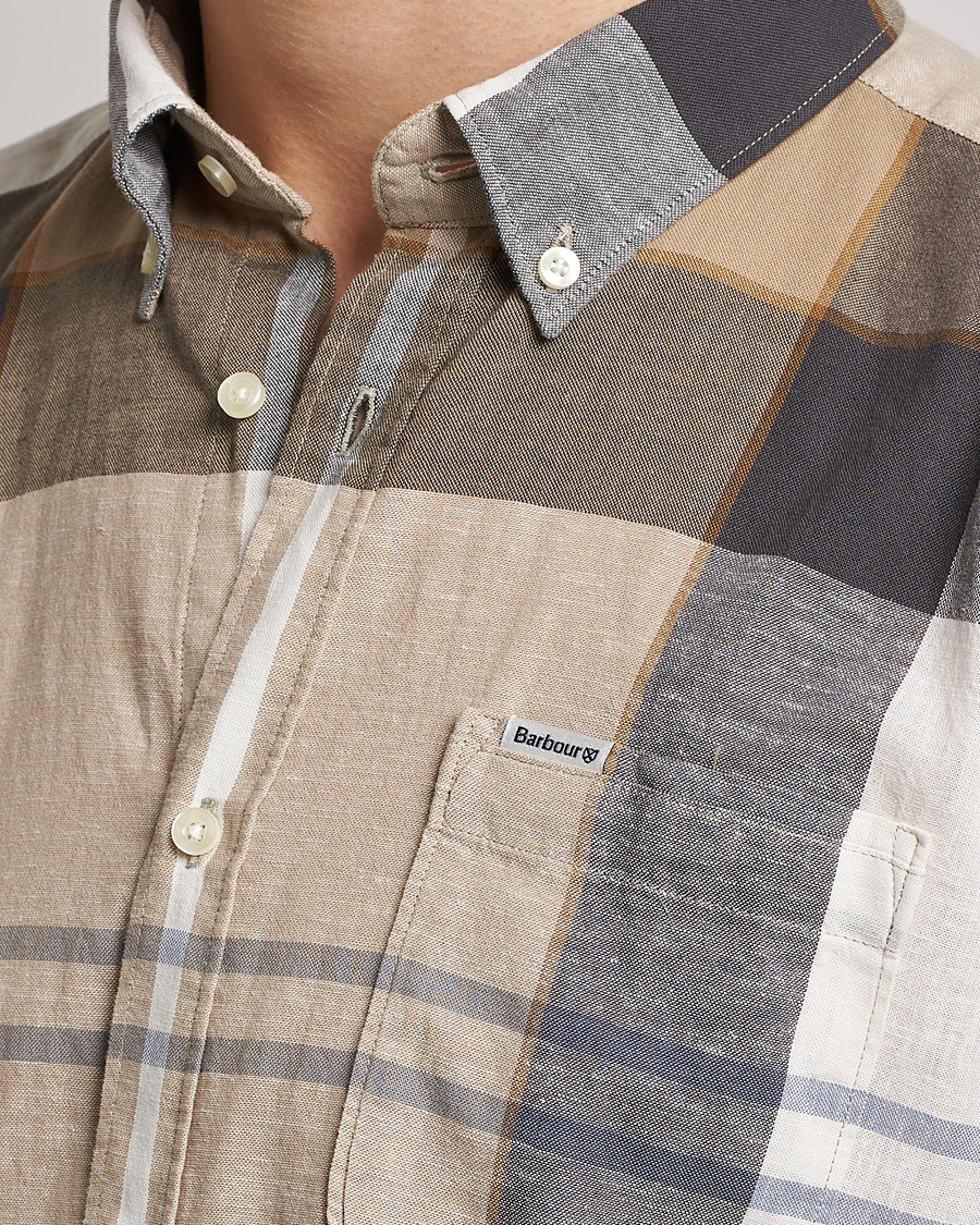 Mies | Kauluspaidat | Barbour Lifestyle | Tailored Fit Douglas Cotton/Linen Shirt Beige
