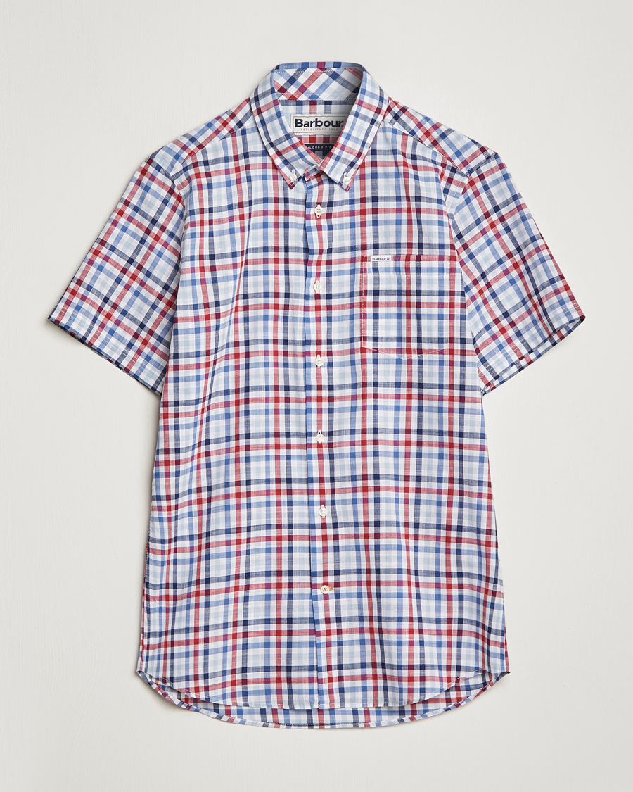 Mies | Kauluspaidat | Barbour Lifestyle | Tailored Fit Kinson Short Sleeve Checked Shirt Red