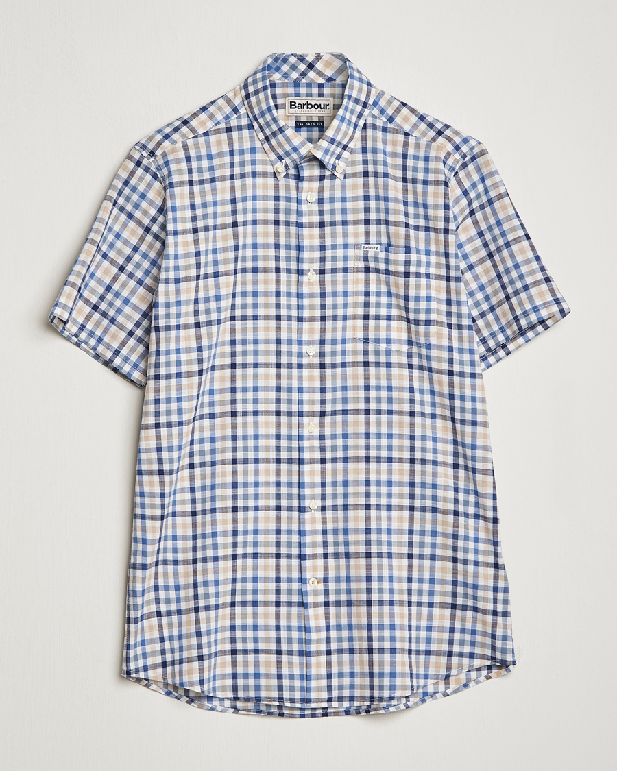 Mies | Kauluspaidat | Barbour Lifestyle | Tailored Fit Kinson Short Sleeve Checked Shirt Stone