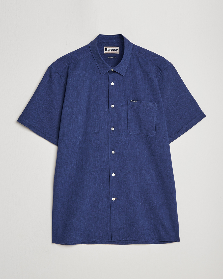 Mies | Kauluspaidat | Barbour Lifestyle | Tailored Fit Nelson Cotton/Linen Shirt Indigo