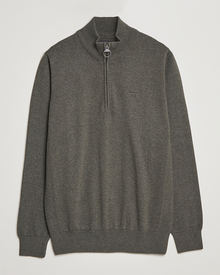 Mies | Puserot | Barbour Lifestyle | Cotton Half Zip Olive Marl