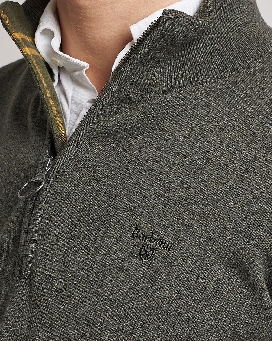Mies | Puserot | Barbour Lifestyle | Cotton Half Zip Olive Marl