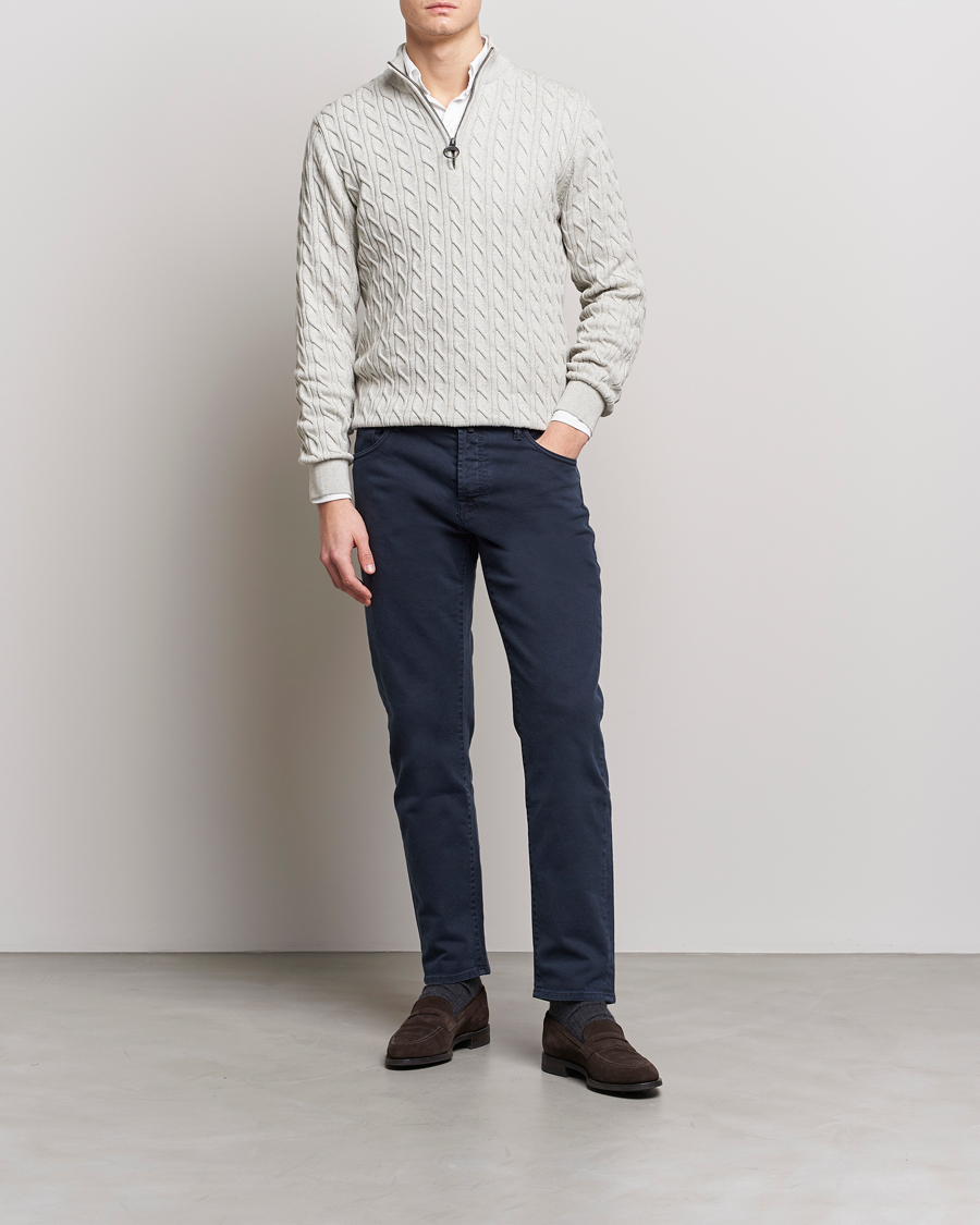 Mies | Puserot | Barbour Lifestyle | Cable Knit Half Zip Ecru Marl