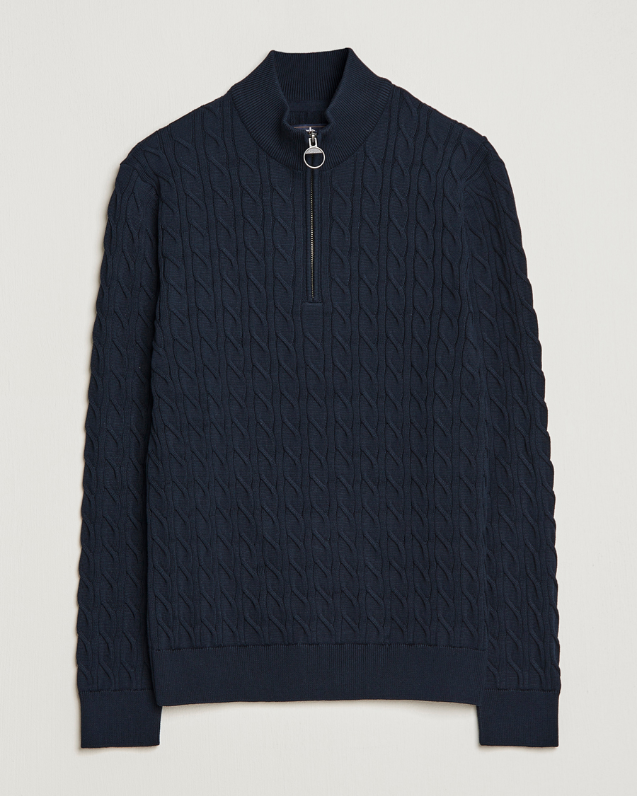 Mies | Puserot | Barbour Lifestyle | Cable Knit Half Zip Navy