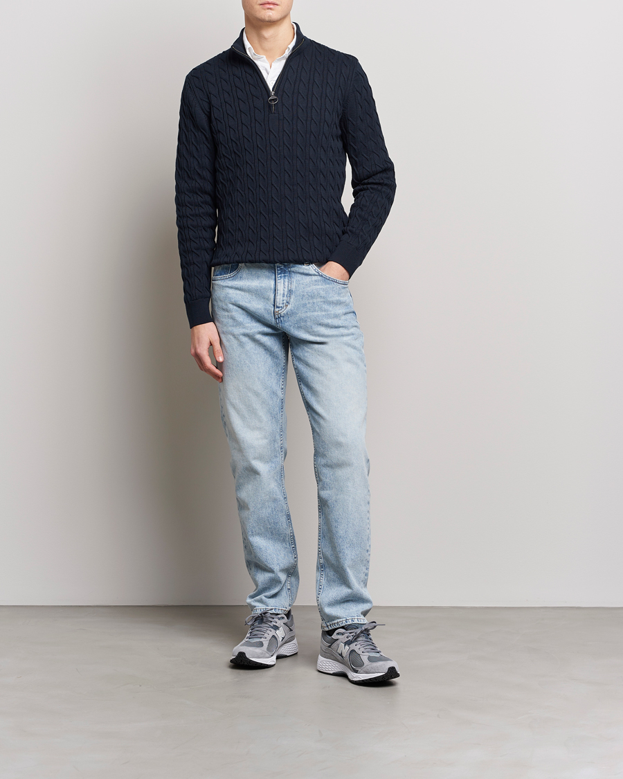 Mies | Puserot | Barbour Lifestyle | Cable Knit Half Zip Navy